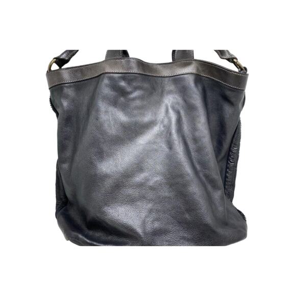 AU79 ALCHIMA EUC XXL LEATHER FRONT WOVEN SHOULDER TOTE BAG - Picture 11 of 15